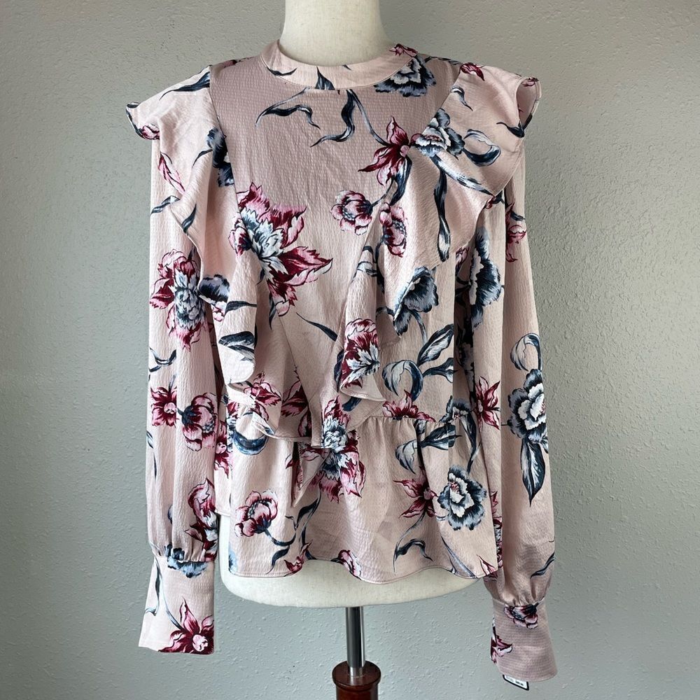 NWT RACHEL Rachel Roy Floral Blouse Top Size 10